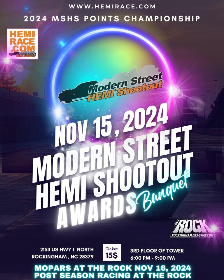 2024 Awards Banquet plus Mopars at The Rock Modern Street HEMI Shootout
